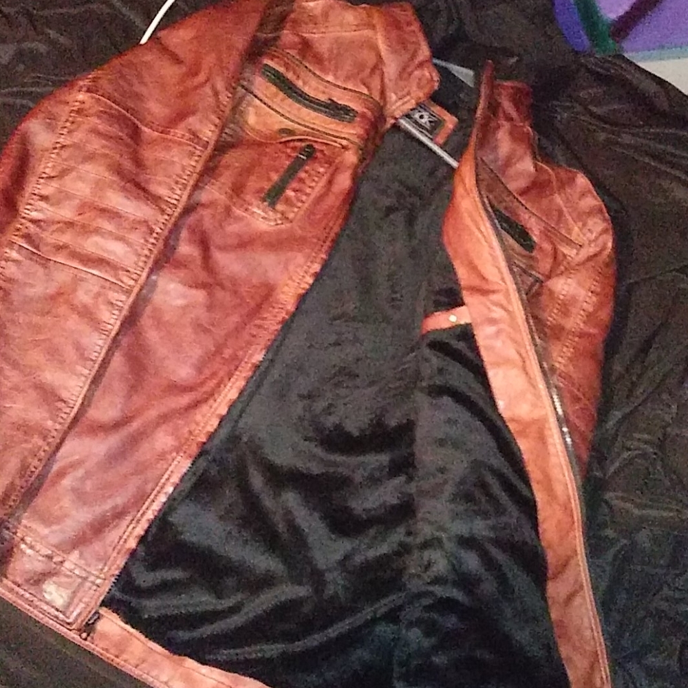 Buckle Black Faux Leather Jacket.